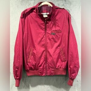 Vintage Members Only Jacket Mens 42 Burgundy Full Zip Bomber Windbreaker 80s